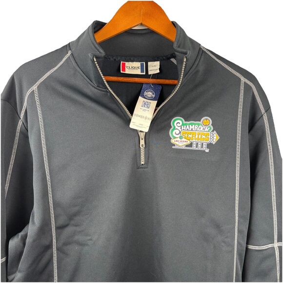 Clique NWT Notre Dame 2022 Shamrock Series 1/4 Zip Pullover Size Lg Coors Lite - Picture 3 of 6